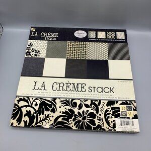 DCWV LA CREME Stack 12"x12" Printed Paper with Flocking